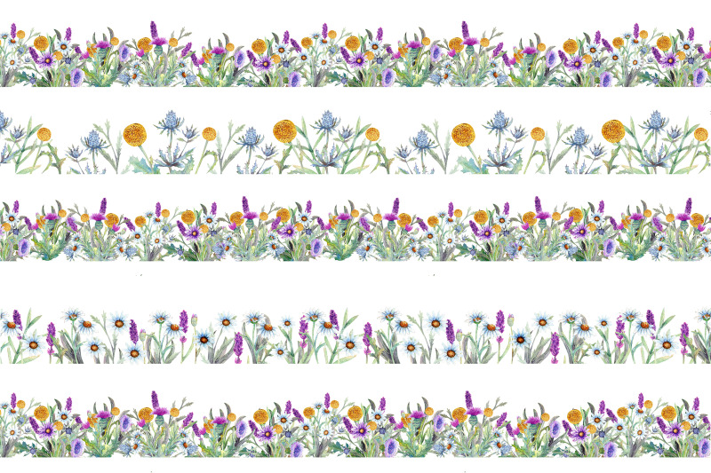 wild-flowers-watercolor-repetition-of-summer-horizontal-border