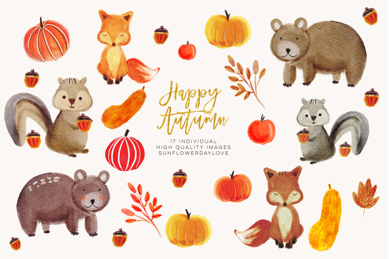 watercolor-forest-animals-clipart-autumn-animal-clip-art
