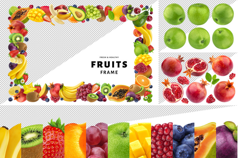 fruits-on-transparent-background