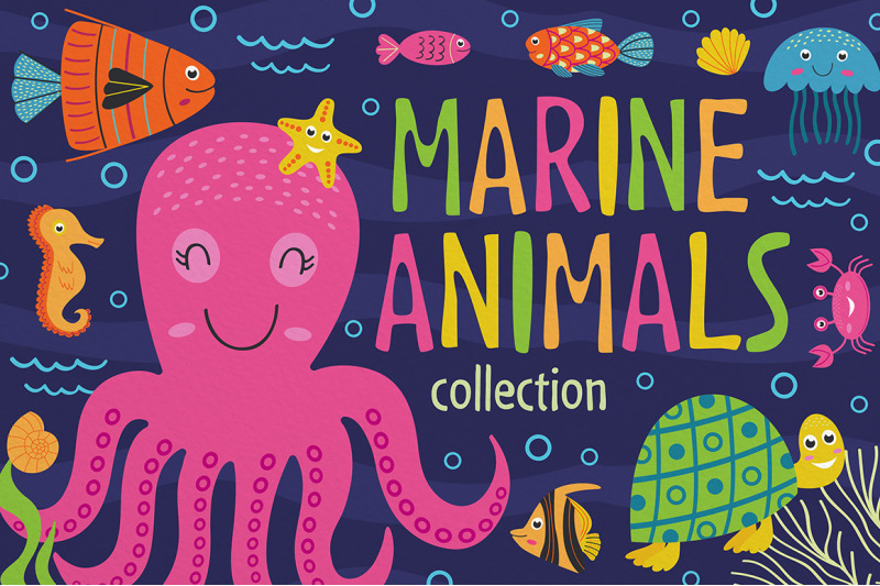 marine-animals-set