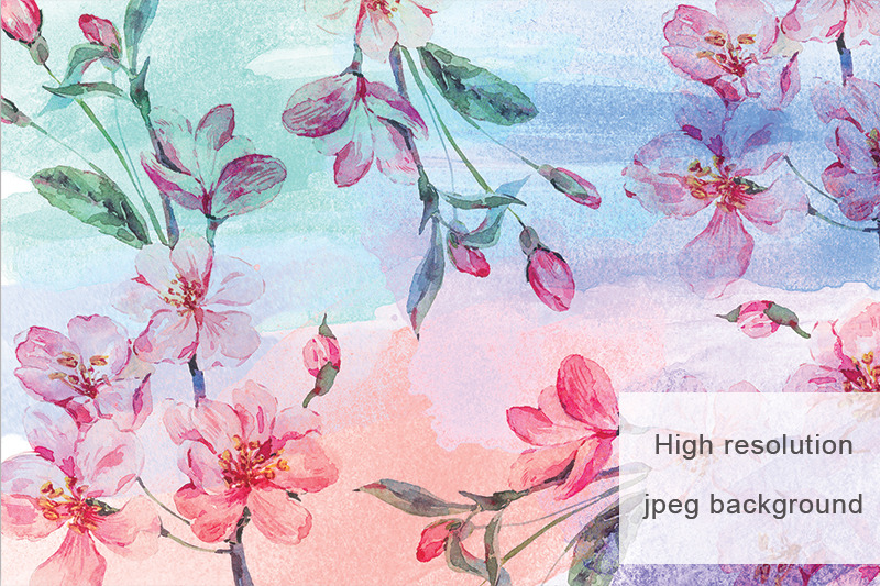 water-color-with-flower-background-vol-7