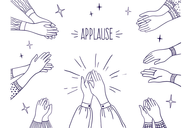 doodle-applause-happy-people-hands-high-five-illustration-sketch-dr