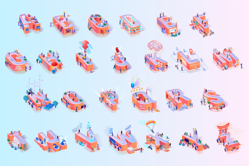 red-alphabet-character-isometric