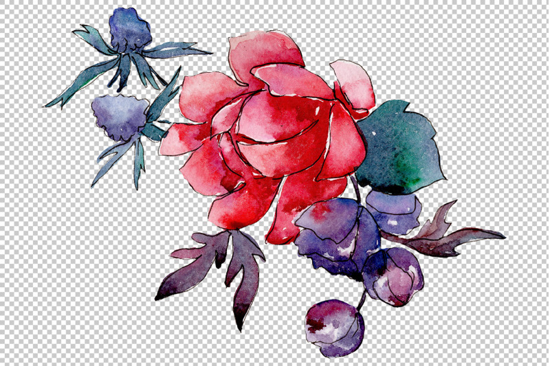 bouquet-summer-evening-watercolor-png-mystocks-6108