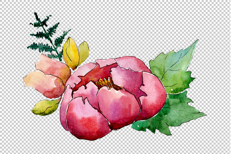 bouquet-charming-tenderness-watercolor-png