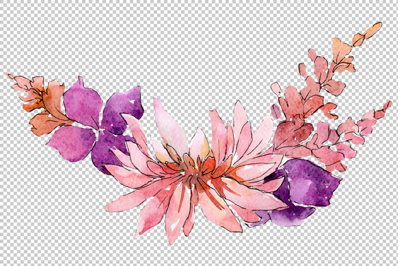 bouquet-charming-tenderness-watercolor-png