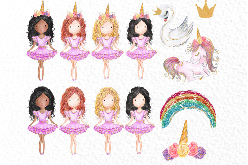 rainbow-unicorn-clipart-girls-clipart-watercolor-clipart