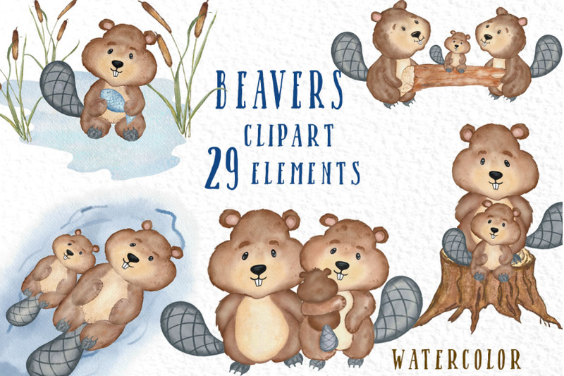 watercolor-animals-clipart-beaver-clipart-forest-animals