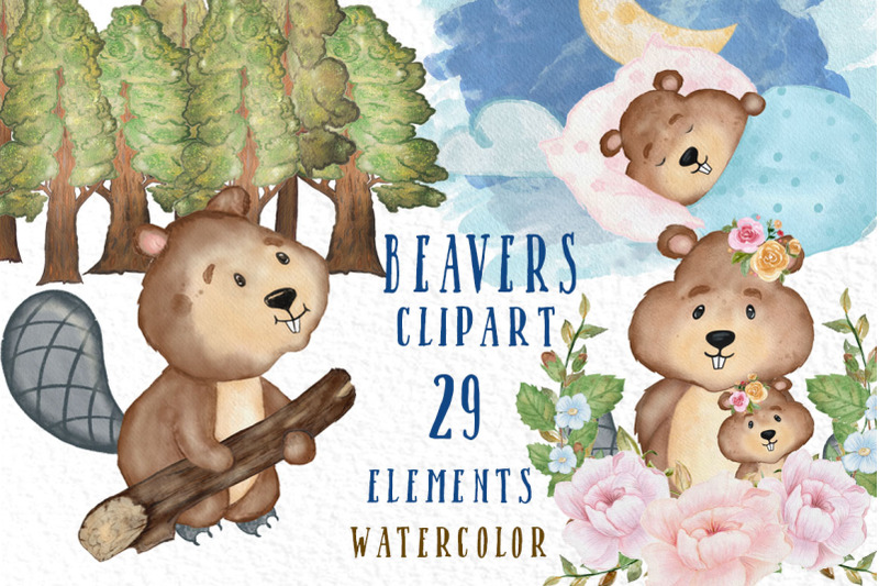 cute-animals-woodland-animals-watercolour-beaver-clip-art
