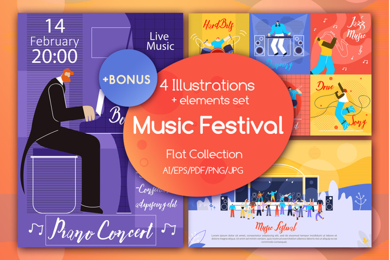 music-festival-flat-collection