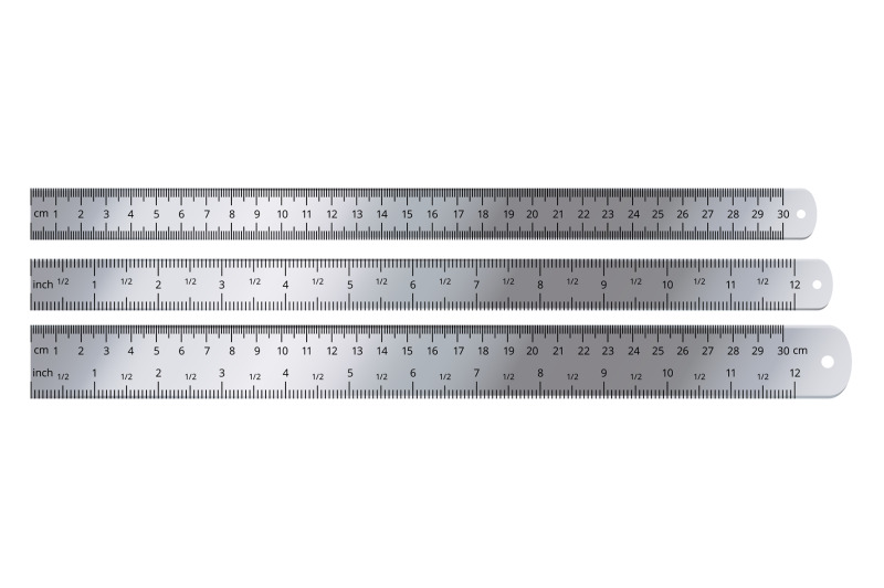 realistic-metal-ruler-measuring-tool-12-inches-and-30-centimeters-ru