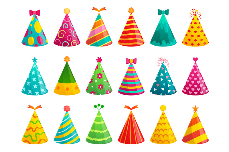 cartoon-birthday-party-caps-funny-celebration-cap-holiday-cone-and-c