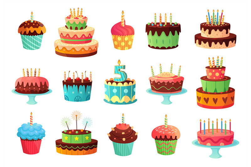 cartoon-birthday-party-cakes-sweet-baked-cake-colourful-cupcakes-and