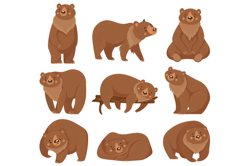 cartoon-brown-bear-grizzly-bears-wild-nature-forest-predator-animals