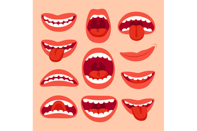 cartoon-mouth-elements-collection-show-tongue-smile-with-teeth-expr
