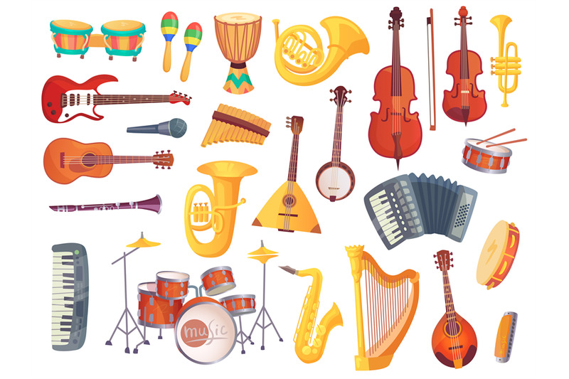 cartoon-musical-instruments-guitars-bongo-drums-cello-saxophone-m