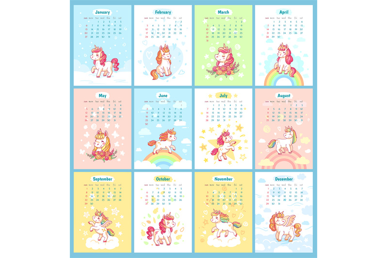 sweet-cute-magic-unicorn-2019-calendar-for-kids-fairy-unicorns-with-r