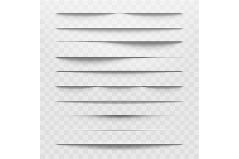 isolated-shadow-dividers-on-transparent-background-horizontal-shadows