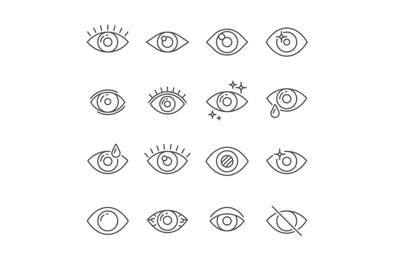 black-pictogram-of-eyesight-or-looking-eye-line-icons-eyeball-watch