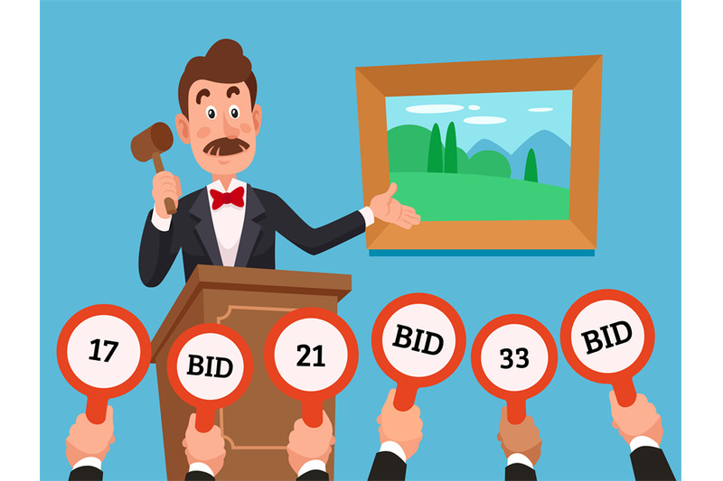 man-on-stand-leading-auction-hold-gavel-people-make-bets-on-auctions