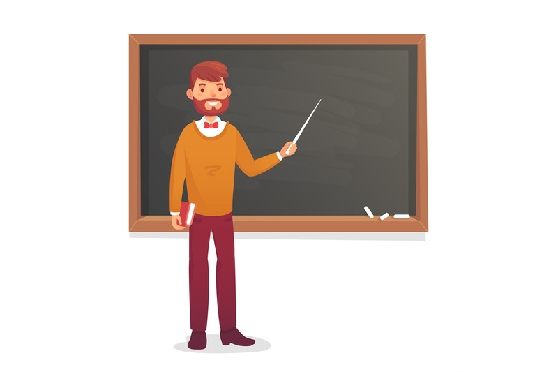 chalkboard-and-professor-college-or-university-teacher-teach-at-black