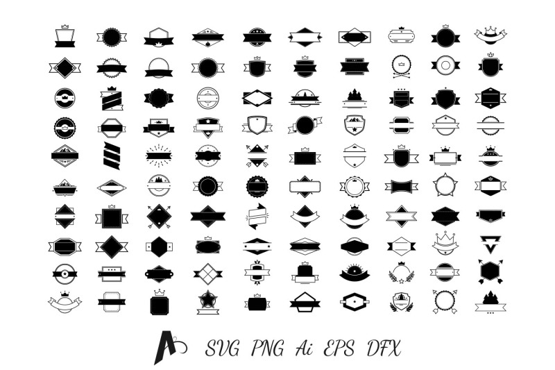 100-badges-and-frames-bundle-labels-logo-kit-vector-icons