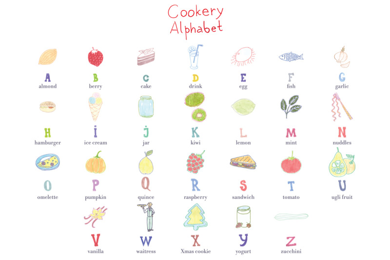 cookery-alphabet-watercolor-markers