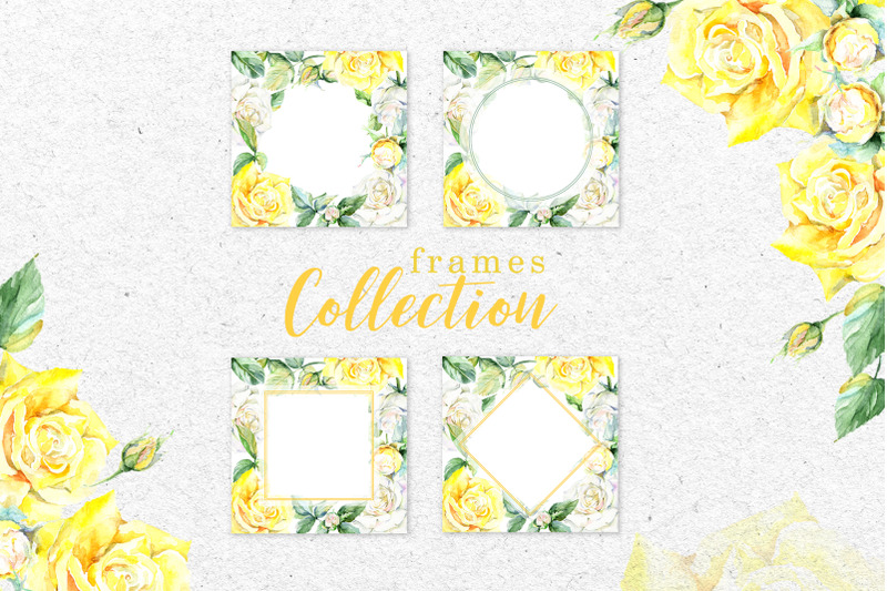 yellow-roses-watercolor-clipart-digital-flowers-clipart-hand-painted