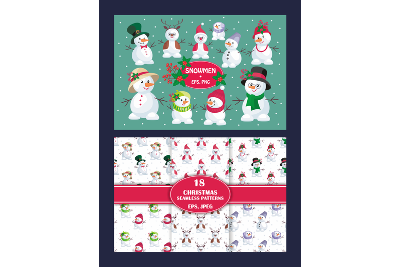 christmas-bundle-vector-cliparts-and-seamless-patterns