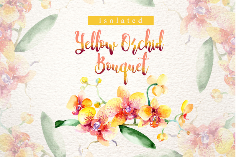 yellow-orchid-watercolor-clipart-hand-painted-flowers