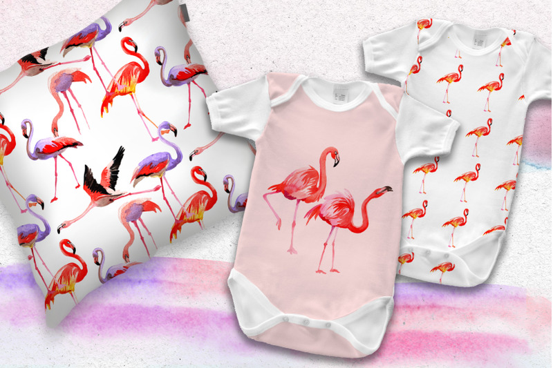 pink-flamingo-clipart-watercolor-set-hand-painted-animal