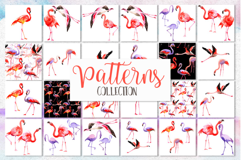 pink-flamingo-clipart-watercolor-set-hand-painted-animal