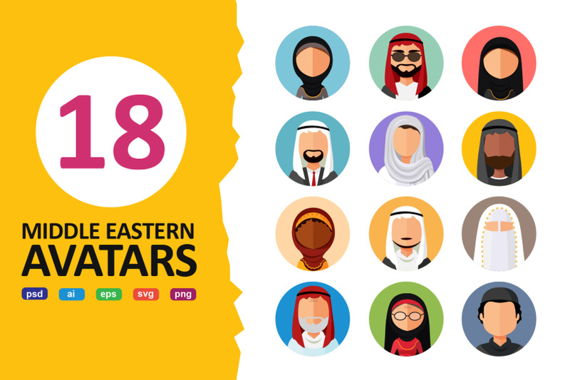 middle-eastern-arab-people-flat-avatars