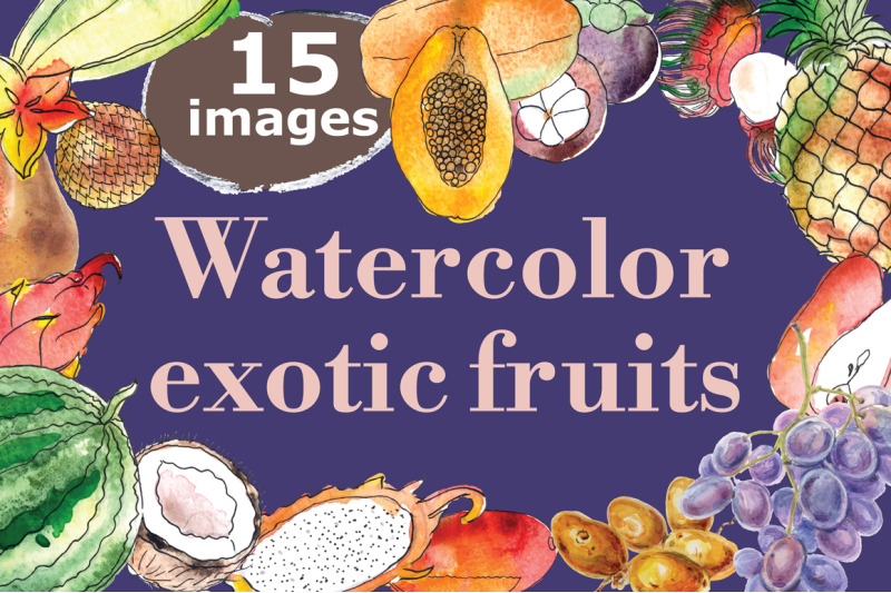 watercolor-exotic-fruits