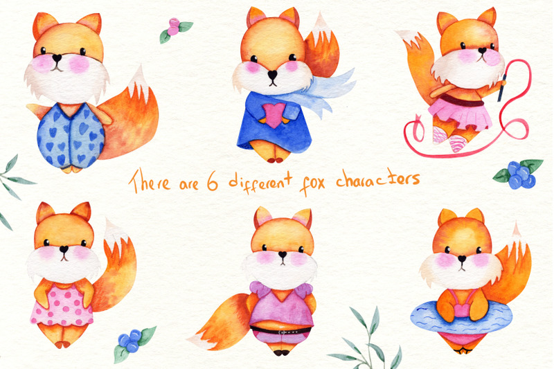 watercolor-foxes-collection