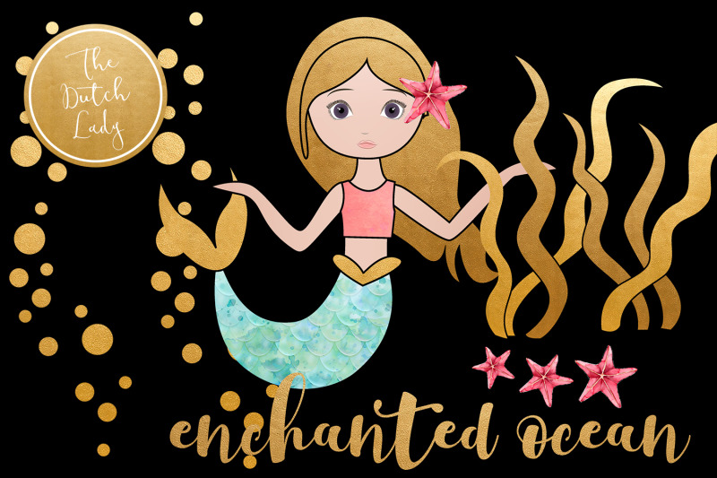 enchanted-mermaid-ocean-clipart-set