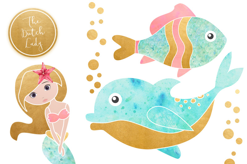 enchanted-mermaid-ocean-clipart-set