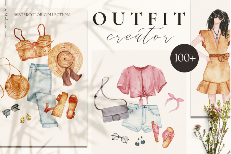 outfit-creator-watercolor-fashion-clothes-set