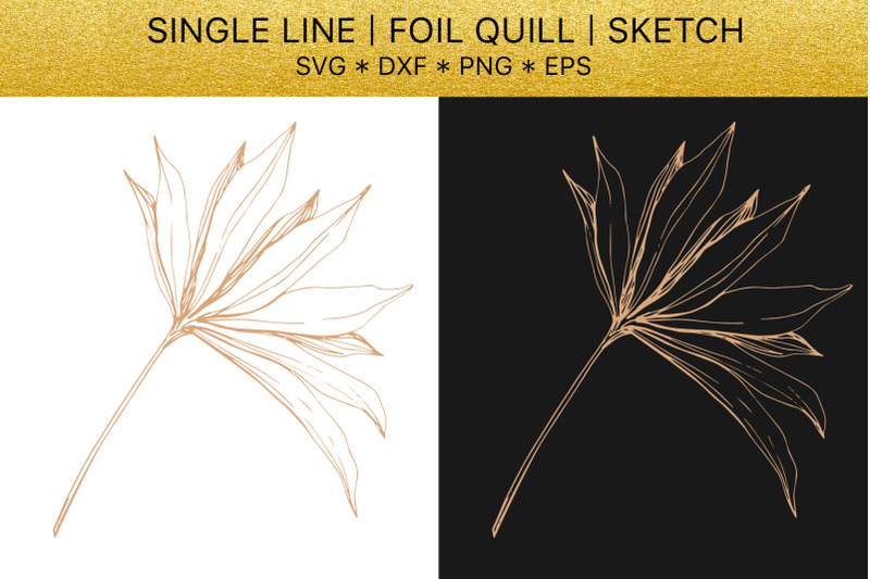 Download Foil quill SVG golden crystals. Single line design. By ...