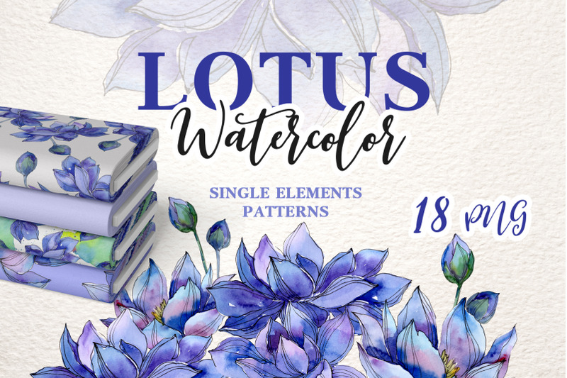 watercolor-lotus-png-set