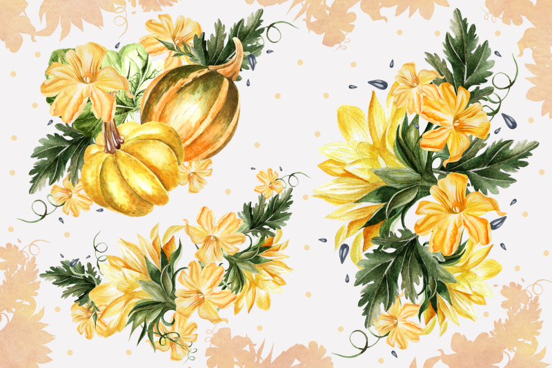 watercolor-sunflower-amp-pumpkins