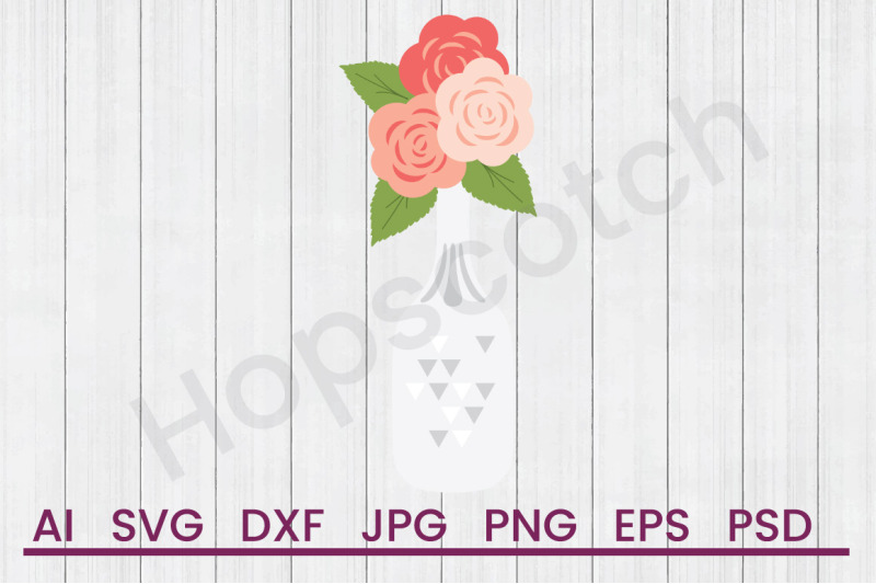 floral-vase-svg-file-dxf-file