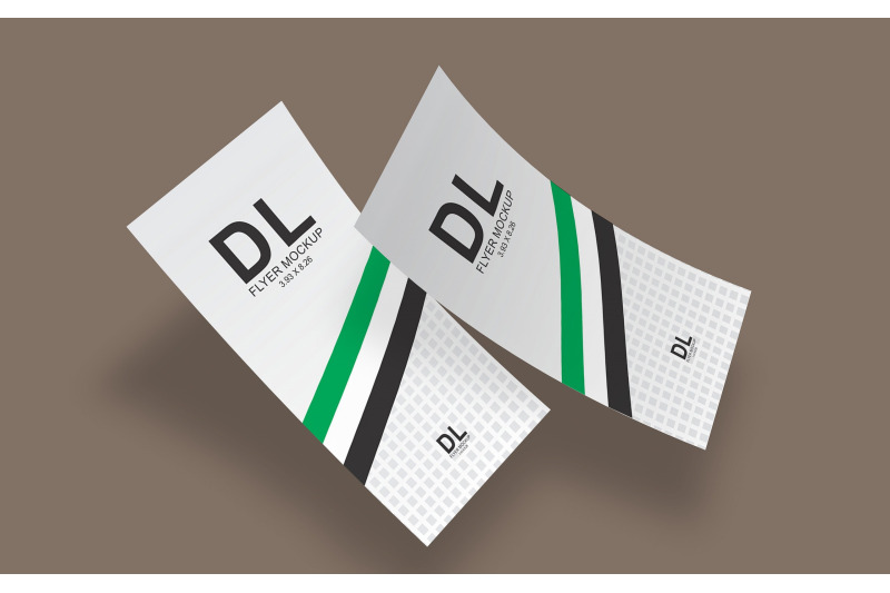 Free DL Flyer (Double) Mockup (3.93x8.26 Inch) (PSD Mockups)