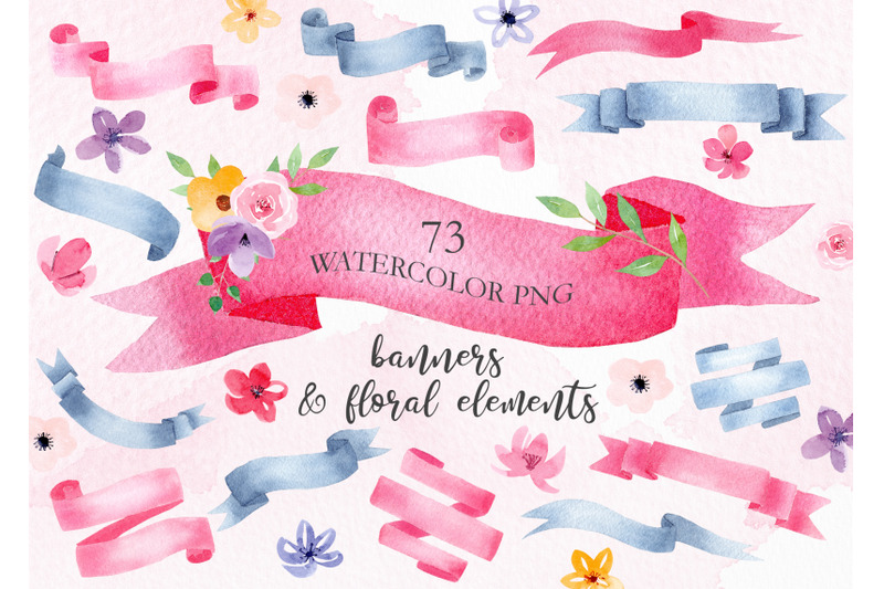 watercolor-banners-clipart-set