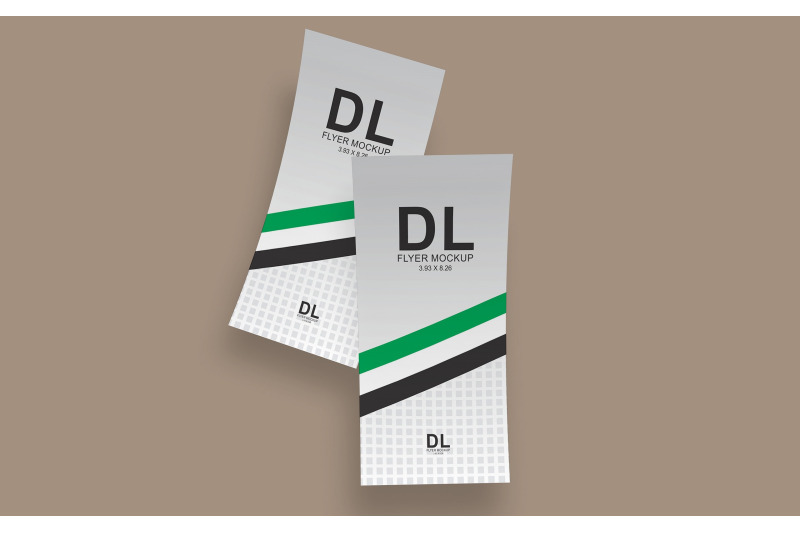 Free DL Flyer Mockup Double Sided (3.93 x 8.26 Inch) (PSD Mockups)