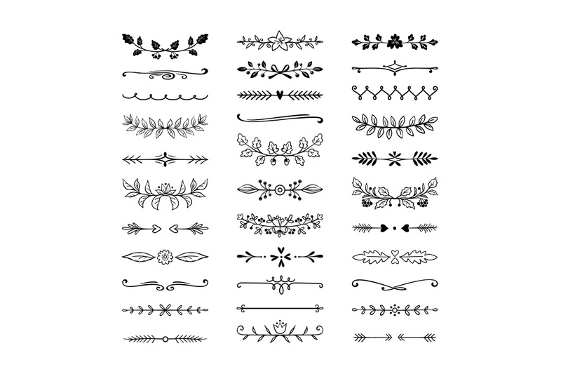 doodle-dividers-hand-drawn-line-borders-wedding-decoration-elements