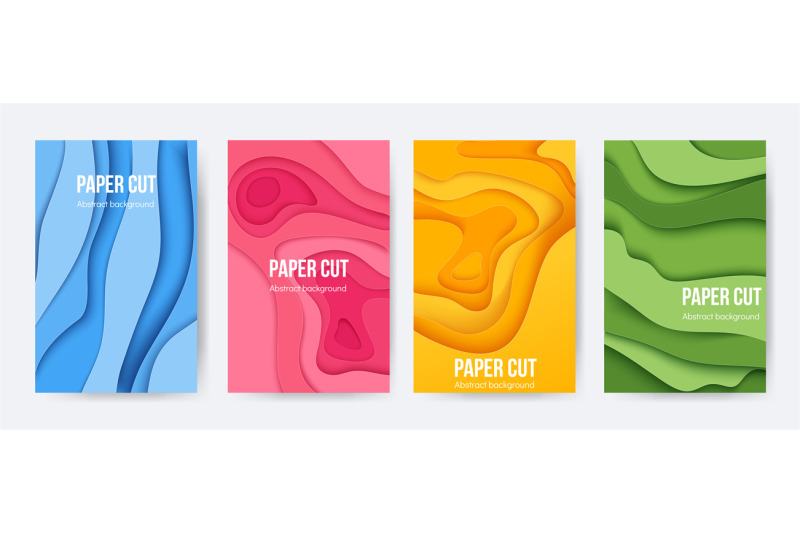 paper-cut-posters-3d-background-with-abstract-layer-forms-minimal-or