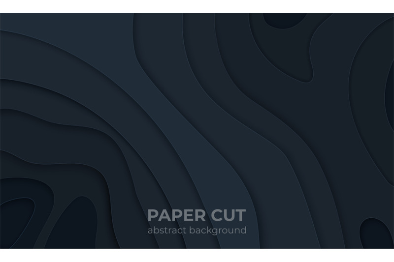 black-paper-cut-background-3d-abstract-liquid-cutout-layers-topograp