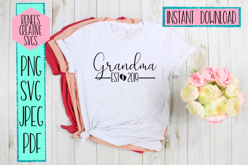 Download Grandma Est 2019 | New Grandparents | SVG Cut File By ...