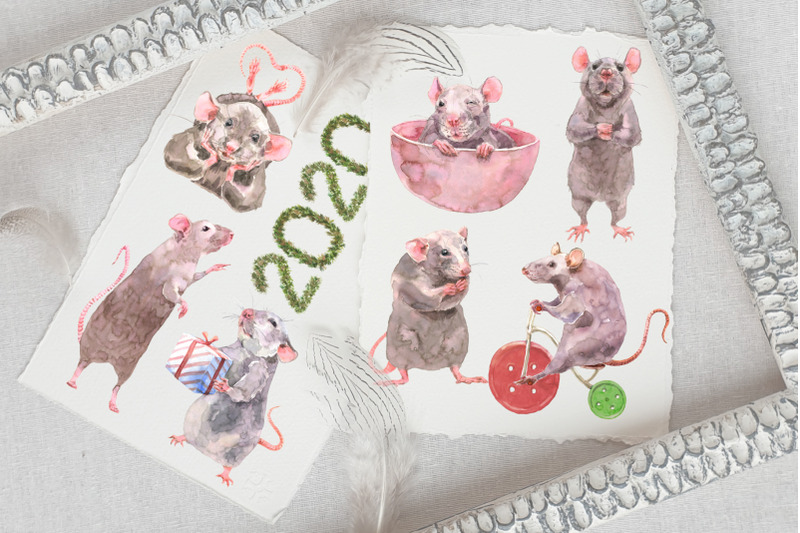 cute-rats-watercolor-set